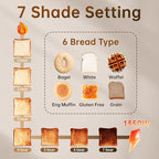SEEDEEM Toaster 2 Slice with Touch Screen, Faster Heating Speed, 7 Shade Setting, 6 Bread Type, 1.5”Wide Slots Toaster, Removable Crumb Tray, 1350W, Dark Cherry