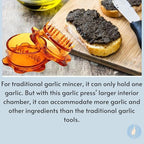 Angel’s Peel Lounge Garlic Mincer, Manual Garlic Grinder for Quick Meal Preparation - Kitchen Tools for Mincing Garlic, Ginger, Herbs, Nuts (Orange)