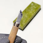 Knife Sharpening Stone,10000 Grit Sharpener Whetstone Final Fine Polishing Natural Green Honing Oilstone for, Knives Tools,Cutting Tools, Angle Guide and Non-Slip Rubber Base (SET-D) ﻿