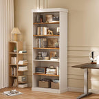 70.8" Tall Farmhouse Kitchen Pantry Cabinet with Glass Doors, Modular Wooden Storage Hutch with 6-Tier Adjustable Shelves for Kitchen or Living Room, White, Set of 2