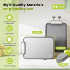 Titanium Cutting Board for Kitchen, Cutting Boards Non Toxic Double Sided Metal Pure Titanium and Wheat Straw PP Chopping Board Food Grade Easy to Clean Large Size 16"*10"*0.9"(Grey)