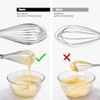 18/8 Stainless Steel Balloon Whisk, Doosu Kitchen Whisk for Cooking Handheld Egg Beater with Rust-Proof Sturdy Wires & Non-Slip Silicone Handle for Beating, Stirring, Blending (12 Wires, Aqua Sky)