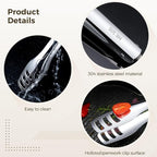 4 Pcs Stainless Steel Tongs for Cooking, Kitchen Food Serving, Buffet Party, 10.6 in/27 cm Locking Utensils with Hollow Head, Food-safe Material