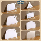 Teenitor Cake Scraper Cake Smoother, 7 Pcs Dough Scraper Bowl Scraper Cake Cutter Cake Spatula Bench Scraper Kitchen Plastic Scraper Tool Cake Decorating Kit