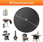 42" Round Fire Pit Mat for Solo Stove Bonfire/Under Grill Mat for Outdoor Pit Fireproof Waterproof Oil-Proof, 4 Layers Fireproof Mat Fireplace Mats Grill Pads Solo Stove Mat Deck Patio Grass Smoker