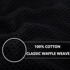 Homaxy 100% Cotton Waffle Weave Kitchen Dish Cloths, Ultra Soft Absorbent Quick Drying Dish Towels, 12 x 12 Inches, 6-Pack, Black