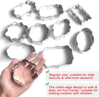 Frame Cookie Cutters 10pcs Stainless Steel Plaque Cookie Cutter Difference Shapes, DIY Fondant Cutters Tiles Metal Pancake Molds for Biscuit Wedding Baking Decorations Holiday Birthday Party