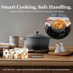 Overmont Enameled Cast Iron Dutch Oven - 4.5QT Pot with Lid Cookbook & Cotton Potholders - Heavy-Duty Cookware for Braising, Stews, Roasting, Bread Baking grey