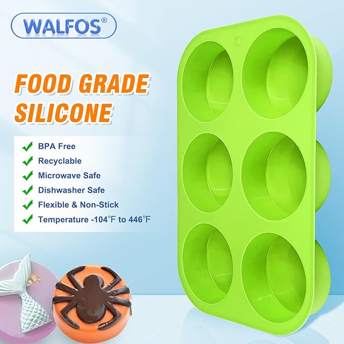 Silicone Oreo Cookie Mold, Walfos Round Cylinder Chocolate Covered Oreos Molds, BPA Free and Non-Stick, Perfect for Cookies, Oreos, Candy, Soap, Cupcake, Pudding, Jello, Set of 3