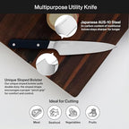 Misen 5.5" Utility Knife – High Carbon Japanese AUS-10 Stainless Steel – Hybrid German & Japanese Blade – Precision Kitchen Knife for Professionals & Home Cooks – Ultimate Cutting Performance - Blue