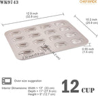 CHEFMADE Mini Madeleine Mold Cake Pan, 16-Cavity Non-Stick Tiny Oval Shell Madeline Bakeware for Oven Baking (Champagne Gold)