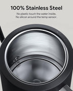 Gooseneck Electric Tea Kettle Pour-Over Kettle for Coffee, with 5 Variable Presets, 100% Stainless Steel Inner, with Keep Warm and Mute Function 0.8L, 1000W Quick Heating, Matte Black