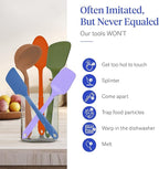GIR: Get It Right 5 Piece Silicone Ultimate Kitchen Utensils Set - Ladle, Spatula, Flip, Spoon & Spoonula - Non-Toxic Cooking Utensils for Nonstick Cookware, Cooking and Baking - Mediterranean