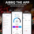 Wireless Smart Meat Thermometer with Bluetooth | Long Range | Measures Internal & Ambient Temp | for BBQ, Oven, Grill, Kitchen, Smoker, Rotisserie