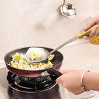 FJNATINH Spatula and Ladle - Set of 2 Wok Tools - Universal Wok Ladle and Spatula - Stainless Steel Cooking Utensils and Wok Accessories,14"-15"