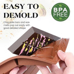 4 Pcs Chocolate Bar Mold Deep Dubai 0.85 Inch Stuffed Chocolate Molds Silicone Large Break Apart Silicone Molds (10 Snap + 5 Snap）