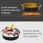 Beasea Aluminum Cupcake Pans With Lids, 4 Inch 50 Pack Disposable Pie Pans For Cake, 8 Oz Aluminum Pie Pan Tin Black Golden Tart Pans Round Oven Baking Mini Cake Pan For Pie Tart Quiche