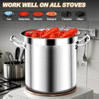 Large Cooking Pot, 35 Quart Heavy Duty Induction Soup Pot With Stainless Steel Lid Commercial Grade Stock Pot for Soup, Stew, Canning, Even Heat Distribution