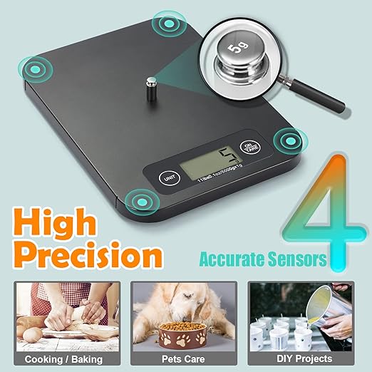 URAMAZ Food Scale with Nutritional Calculator, Digital Food Scales for Kitchen Scale Grams and Ounces, Smart Food Weight Scale for Weight Loss, 20 Nutrients Tracking, Diet, Calories, Meal Prep, 11lb