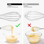 18/8 Stainless Steel Balloon Whisk, Doosu Kitchen Whisk for Cooking Handheld Egg Beater with Rust-Proof Sturdy Wires & Non-Slip Silicone Handle for Beating, Stirring, Blending (6 Wires, Red)