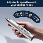 Milk Frother with Stand Rechargeable-Handheld Frother Wand with 3 Stainless Whisks 3 Speed Adjustable, Electric Whisk Drink Mixer, Foam Maker Blender for Matcha Latte Cappuccino Chocolate