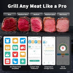 Smart Bluetooth Wireless Meat Thermometer, Standalone Display Base, Digital Meat Thermometer with App Control, 500FT Wireless Range for BBQ, Grill, Oven, Smoker, Air Fryer Needs