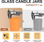 SHOWIN Thick Candle Jars for Making Candles 12 Pcs, 7 OZ Empty Jars with Wood Lids for Candle Making, Sample Container, Fall
