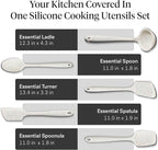 GIR: Get It Right 5-Piece Silicone Essentials Kitchen Utensils Set - Ladle, Spatula, Flip, Spoon & Spoonula - Non-Toxic Cooking Utensils for Nonstick Cookware, Cooking and Baking - Party Confetti