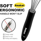 3 Packs Stainless Steel Whisk Set - Balloon Whisk, Anaeat Thick Stainless Steel Wire ＆ Strong Handles, Egg Beater for Cooking, Blending, Whisking, Beating and Stirring (8.5"+10.5"+12")