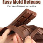 2 Pack Chocolate Bar Mold - Non-Stick Chocolate Molds, 100% Food Grade Silicone Deep Mold for Food Grade Silicone Deep Mold for Dubai Pistachio, Candy, Snacks