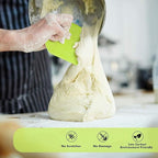 SURDOCA Dough Scraper Bench Scraper - 3P 8.3x5.5" Plastic Flexible Bowl Scraper, Sharp Edge & Angles Cake Scraper. Non-Slip Bakeware Decorating Tools Sculpting & Modeling Tools - Yellow+Pink+Yellow