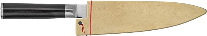 Shun Saya Sheath, Universal Fit for 7”-8” Chef and Santoku Knives, Blonde Beech Wood, Knife Edge Guard for Professional and Home Chefs