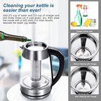 Aigostar Electric Kettle, Tea Kettle with Temperature Control and Tea Infuser, 1500W Hot Water Kettle with Variable Temperature, Keep Warm Function, LED Indicator Light Change, Auto Shut-Off, 1.7L