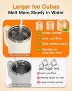 Ice Cube Tray for Tumbler Cup 30Oz-40Oz, 3 Pcs Silicone Cylinder Ice Mold with Lid and Bin for Freezer, Easy Fill and Release Ice Maker for Whiskey, Cocktail BPA-Free (Green, 40Oz)