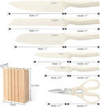 Premium Quality 8-Piece Knife Set with Block, Lightweight and Strong, ﻿ Ergonomic Handles for Home,Dishwasher Safe ﻿