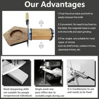 Acacia Rolling Knife Sharpener with 4 Diamond discs and 2 Corundum discs, Rolling Knife Sharpener Kit with 5 Magnetic Angle Offer 12/15/18/20/22°