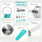 Measuring Cups and Spoons Set, Stainless Steel 10 Piece for Cooking and Baking (5 Cups + 5 Spoons, Aqua Sky Handle)
