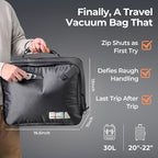 Apex Series Vacuum Bags for Travel Luggage with Wireless Pump, 180° Open, Reusable Compression Bags for Carry On Suitcases and Backpack, Vacuum Seal Packing Cube for Cloth (1Medium+Pump)