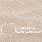 Homaxy 100% Cotton Waffle Weave Kitchen Dish Towels, Ultra Soft Absorbent Quick Drying Cleaning Towel, 13 x 28 Inches, 8-Pack, Beige