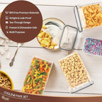 PRAKI Airtight Food Storage Containers Set with Lids - 24 PCS, BPA Free Kitchen and Pantry Organization, Plastic Leak-proof Canisters for Cereal Flour & Sugar - Labels & Marker(Grey)