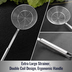 Hiware Solid Stainless Steel Spider Strainer Skimmer Ladle, Kitchen Utensils Wire Strainer Pasta Spoon, 7 Inch