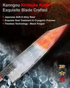 WA Series Japanese Chef Knife 210MM Black Forged Japanese Kitchen Knives with Eboy Handle,Gift with Premium Box for Husband Dad (8.27 Inch Kiritsuke Knife)