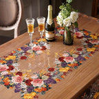 Clear Table Cover Protector Vinyl PVC Rectangle Table Cloth Oil Spill Proof Plastic Tablecloths for Dining Tables Parties Holidays (Floral Fruit, 60 x 84 Inches)