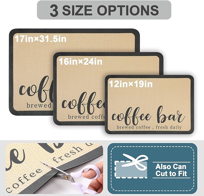 Coffee Mat - Absorbent Hide Stain Rubber Backed Dish Drying Mat for Kitchen Counter - Bar Mats for Countertops Accessories Fit Under Coffee Maker Espresso Machine