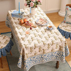 patdrea Designer Vintage Linen Table Cloth for Rectangle Table,Leopard Animal Pattern Soft Breathable Tablecloth,Decor Cover for Kitchen Dining,Christmas,Parties,Thanksgiving,63"x87"-from