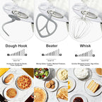 8.45 QT Digital Dough Mixer,10 Speed Large Capacity Kitchen Stand Mixer with Digital Timer & Tilt-Head, Electric Mixer with Whisk Dough Hook Mixing Beater for Baking,Cakes,Cookie,Bread,Salad(Beige)