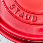 STAUB Cast Iron Dutch Oven 4-qt Round Cocotte, Made in France, Serves 3-4, Cherry