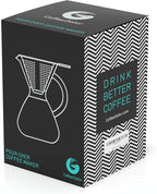Coffee Gator Pour Over Coffee Maker - 27oz High Heat Borosilicate Glass with Reusable Stainless Steel Filter, Drip Coffee Brewer Dripper Set Carafe, 800ml Clear