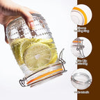 32 Oz Glass Mason Jars with Airtight Lids 6 Pack, Wide Mouth Canning Jars with Clip Top Lids for Kitchen Storage Pickling Salad Jams Coffee Beans