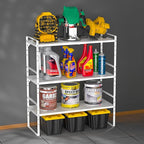 iPEGTOP 3 Pack Large Expandable Cabinet Storage Shelf, Heavy Duty Stackable Steel Metal Spice Rack Adjustable Height Home Office Pantry Garage Shelves for Counter Kitchen Organization, White